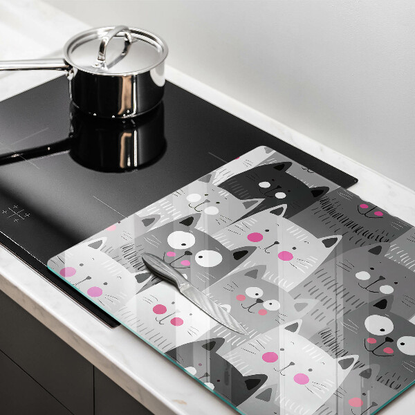 Tűzhelyvédő üveglap Macskák illusztráció