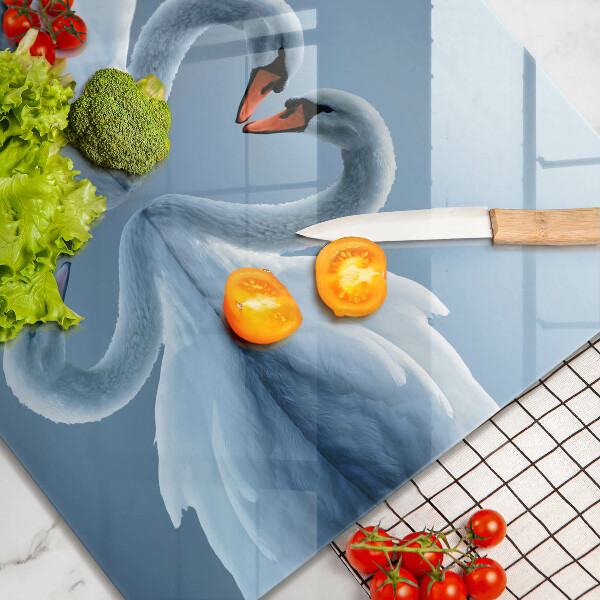 Tűzhelyvédő üveglap Két hattyúszív