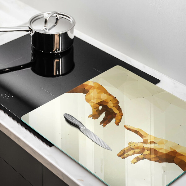 Tűzhelyvédő üveglap Ádám kezeinek teremtése