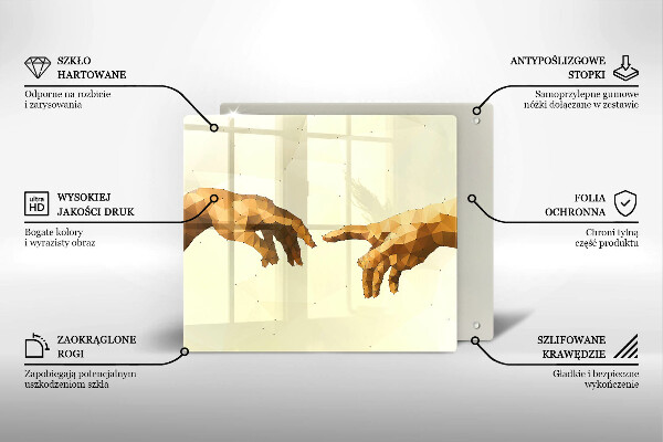 Tűzhelyvédő üveglap Ádám kezeinek teremtése