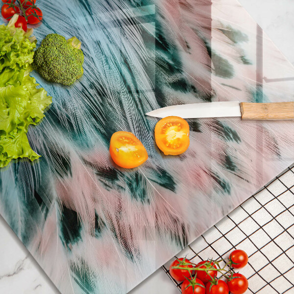 Tűzhelyvédő üveglap Boho madártollak