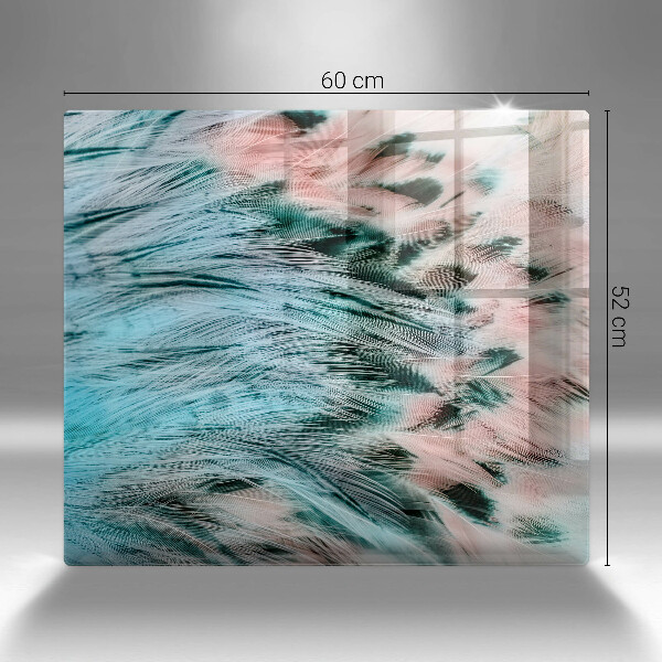 Tűzhelyvédő üveglap Boho madártollak