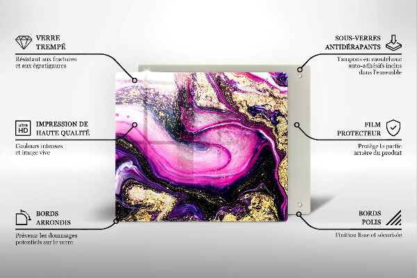 Tűzhelyvédő üveglap Absztrakt design arany