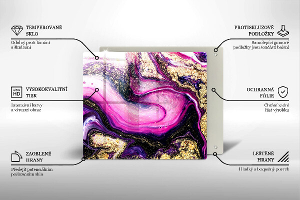 Tűzhelyvédő üveglap Absztrakt design arany