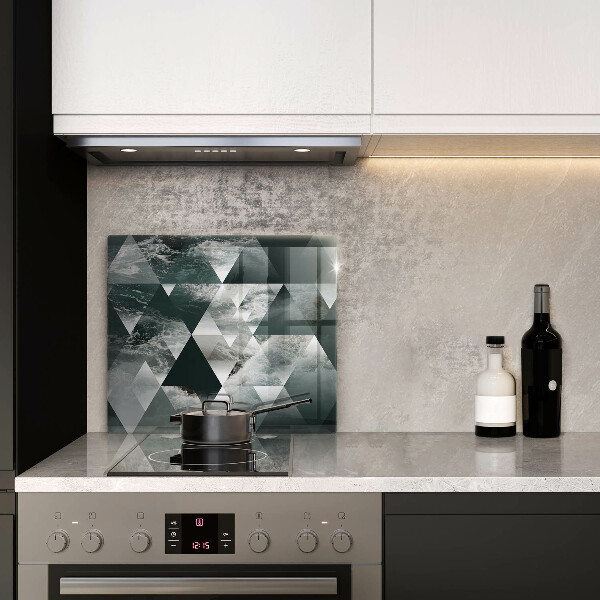 Tűzhelyvédő üveglap Háromszögek és víz