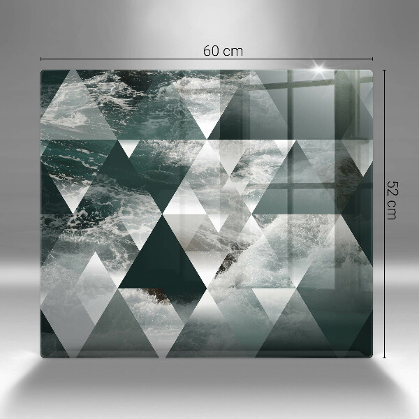 Tűzhelyvédő üveglap Háromszögek és víz