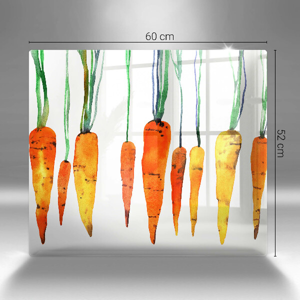 Tűzhelyvédő üveglap Sárgarépa illusztráció