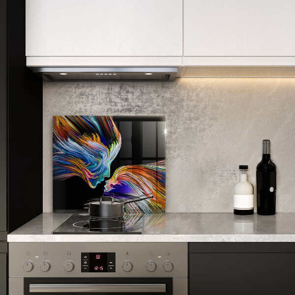 Tűzhelyvédő üveglap Csók absztrakció