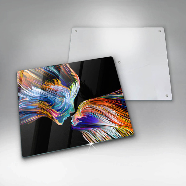 Tűzhelyvédő üveglap Csók absztrakció