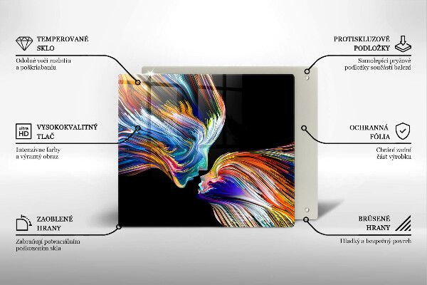 Tűzhelyvédő üveglap Csók absztrakció