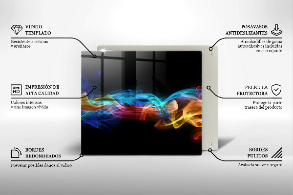 Tűzhelyvédő üveglap Színes füst