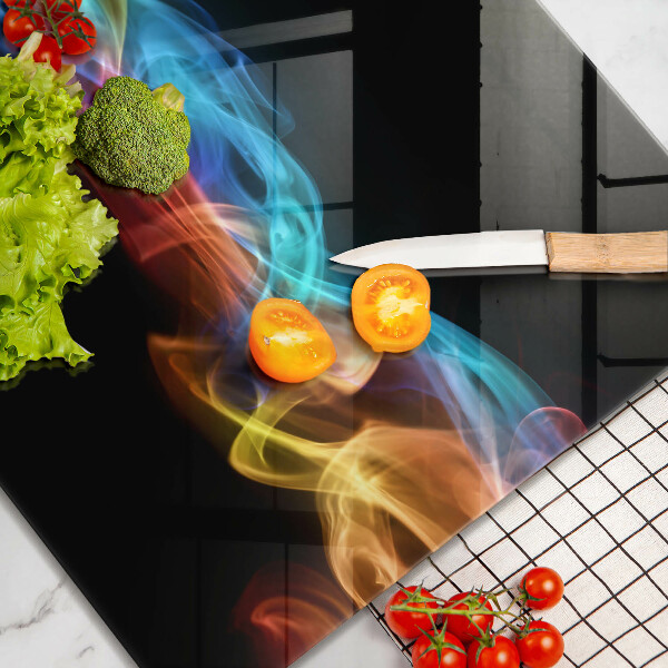 Tűzhelyvédő üveglap Színes füst