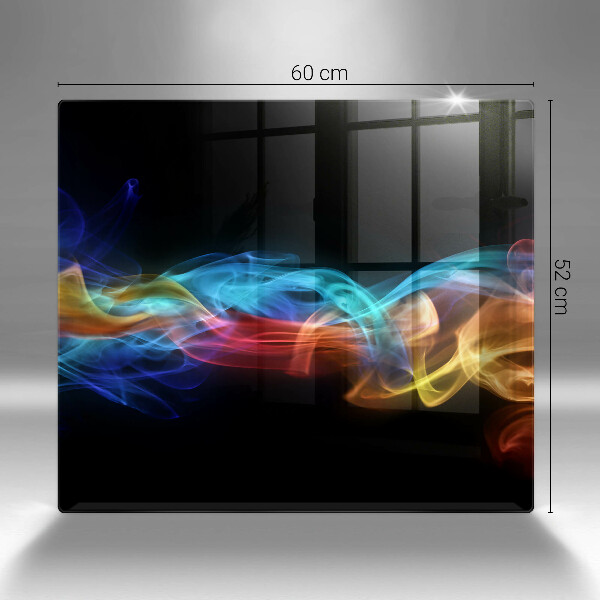 Tűzhelyvédő üveglap Színes füst