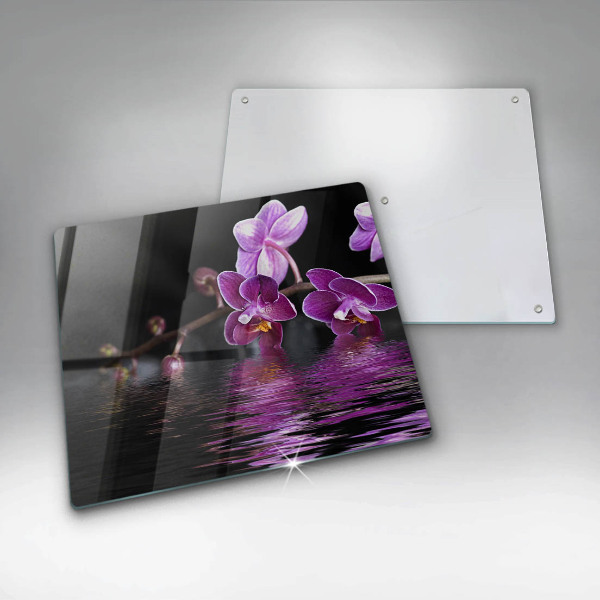 Tűzhelyvédő üveglap Orchidea zen víz