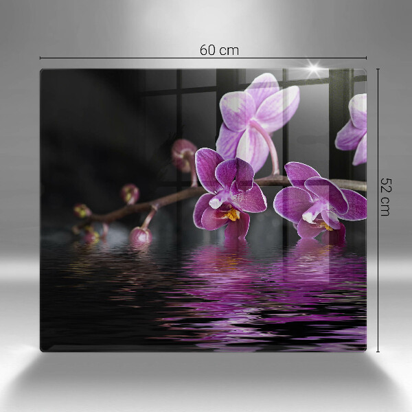 Tűzhelyvédő üveglap Orchidea zen víz
