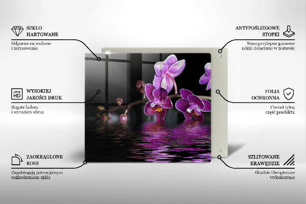 Tűzhelyvédő üveglap Orchidea zen víz