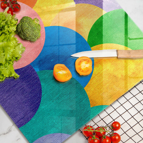 Tűzhelyvédő üveglap Színes körök