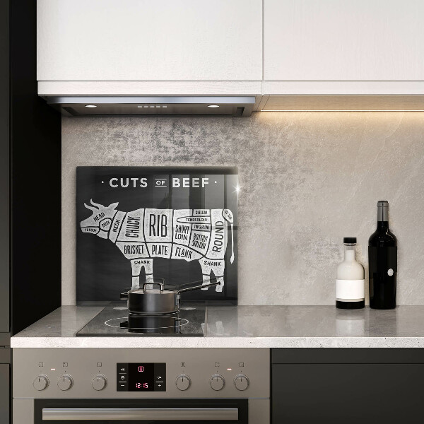 Tűzhelyvédő üveglap Tehénhús marhahús