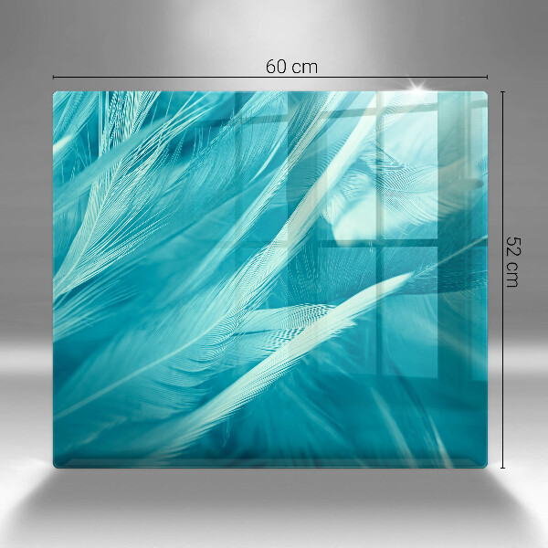 Tűzhelyvédő üveglap Finom tollak