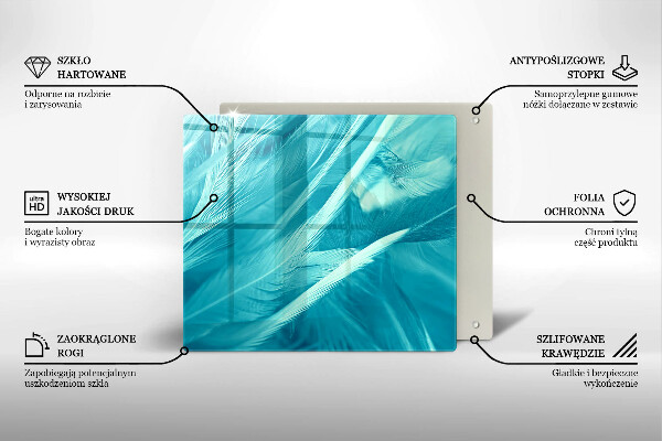 Tűzhelyvédő üveglap Finom tollak