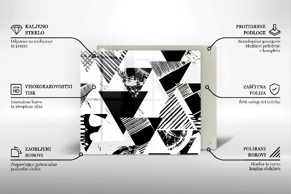 Tűzhelyvédő üveglap Geometriai háromszögek