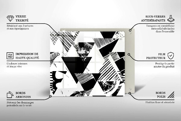 Tűzhelyvédő üveglap Geometriai háromszögek