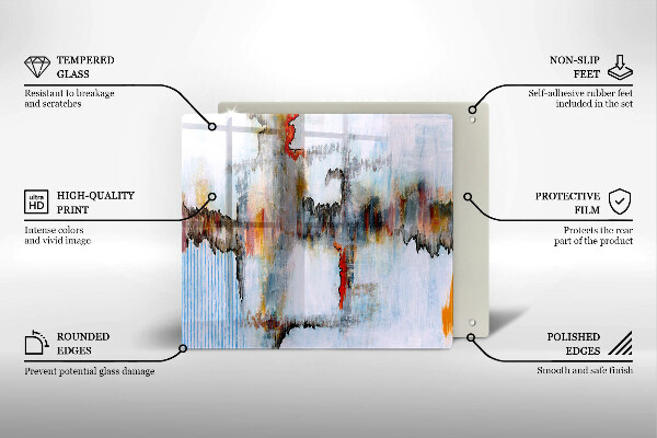 Tűzhelyvédő üveglap Absztrakciós festékek