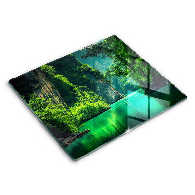 Tűzhelyvédő üveglap Lagúna táj