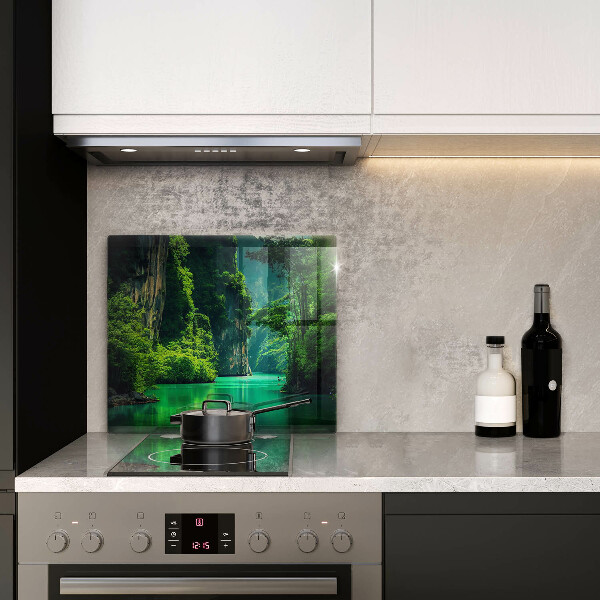 Tűzhelyvédő üveglap Lagúna táj