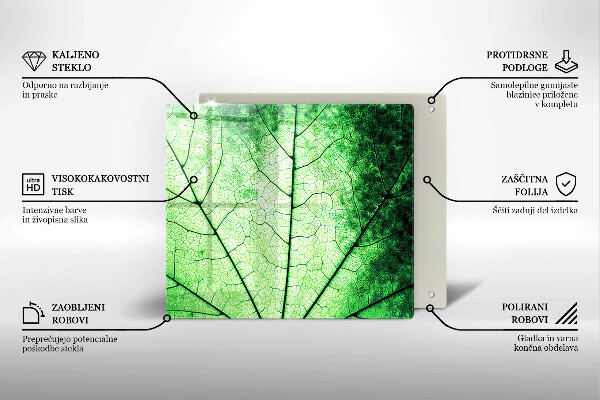 Tűzhelyvédő üveglap Dekoratív érlevél