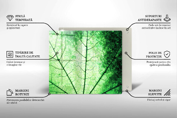 Tűzhelyvédő üveglap Dekoratív érlevél