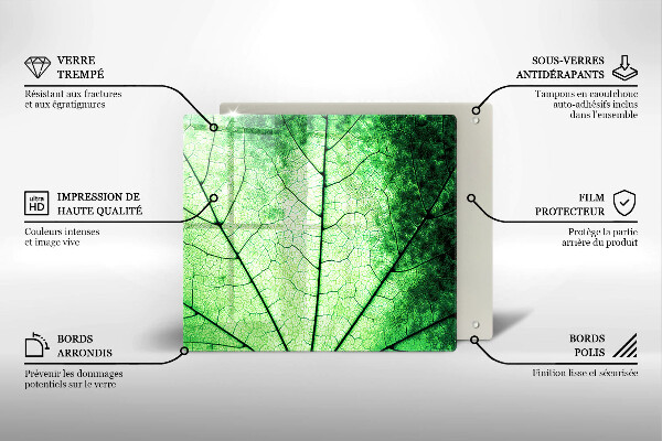 Tűzhelyvédő üveglap Dekoratív érlevél