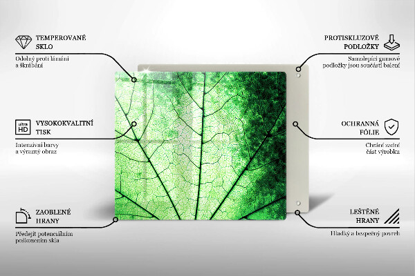 Tűzhelyvédő üveglap Dekoratív érlevél