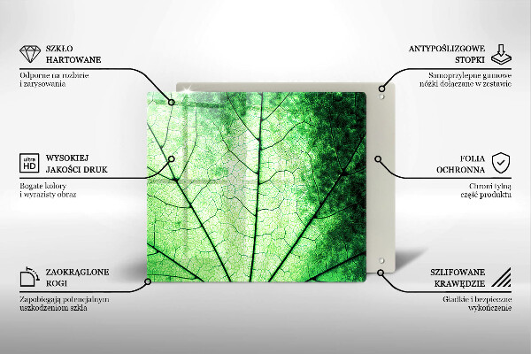 Tűzhelyvédő üveglap Dekoratív érlevél