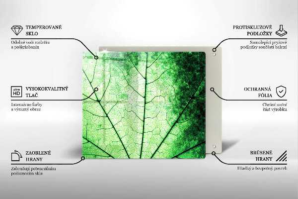 Tűzhelyvédő üveglap Dekoratív érlevél
