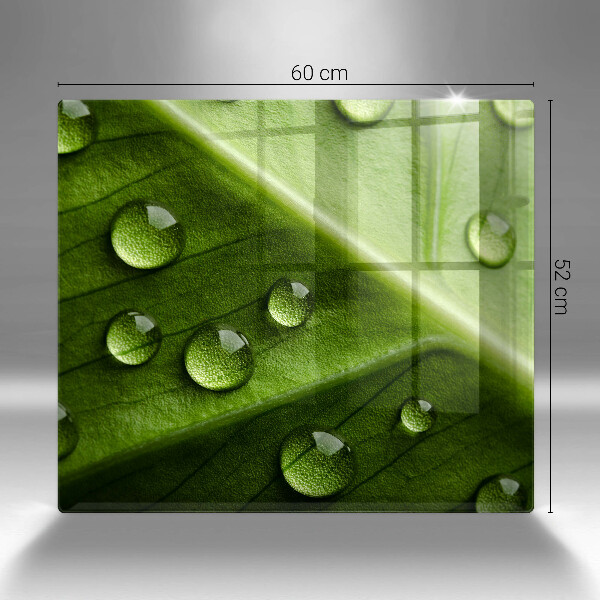 Tűzhelyvédő üveglap Természet harmat és levél