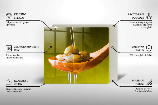 Tűzhelyvédő üveglap Olívaolaj és olívabogyó
