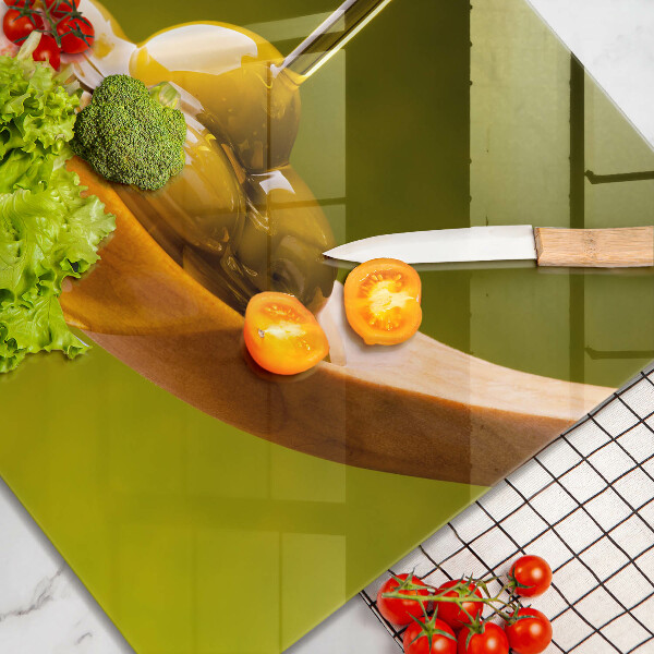 Tűzhelyvédő üveglap Olívaolaj és olívabogyó