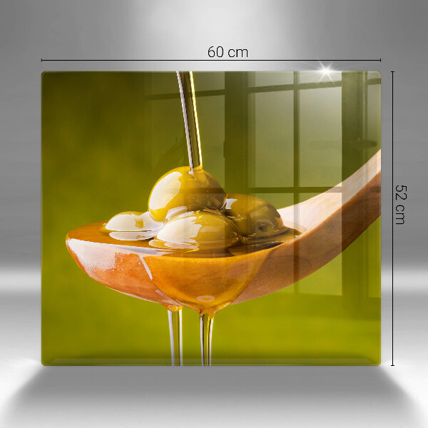 Tűzhelyvédő üveglap Olívaolaj és olívabogyó