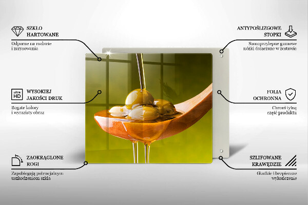 Tűzhelyvédő üveglap Olívaolaj és olívabogyó