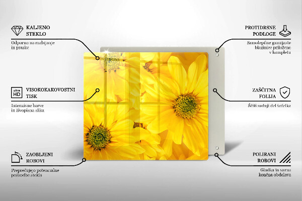 Tűzhelyvédő üveglap Virágszirom