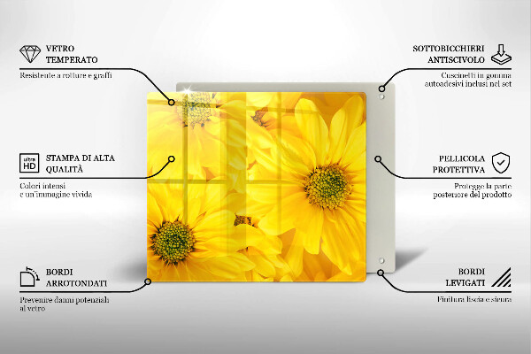 Tűzhelyvédő üveglap Virágszirom