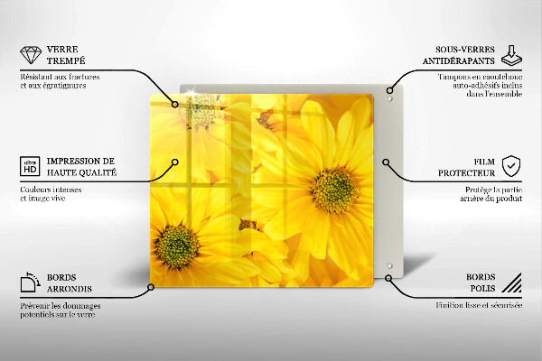 Tűzhelyvédő üveglap Virágszirom