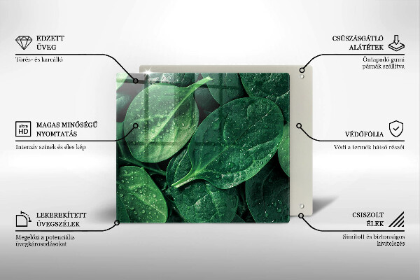 Tűzhelyvédő üveglap Bazsalikom