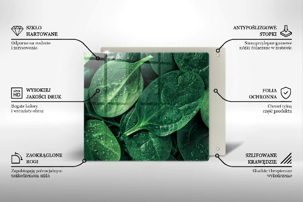 Tűzhelyvédő üveglap Bazsalikom