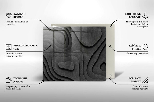Tűzhelyvédő üveglap 3D kő formák