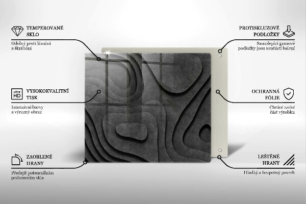 Tűzhelyvédő üveglap 3D kő formák