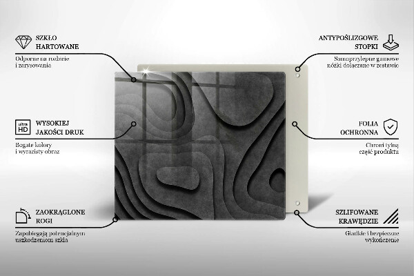 Tűzhelyvédő üveglap 3D kő formák