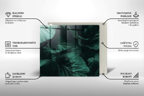 Tűzhelyvédő üveglap Vad sötét levelek