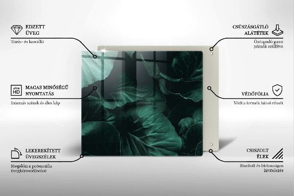 Tűzhelyvédő üveglap Vad sötét levelek